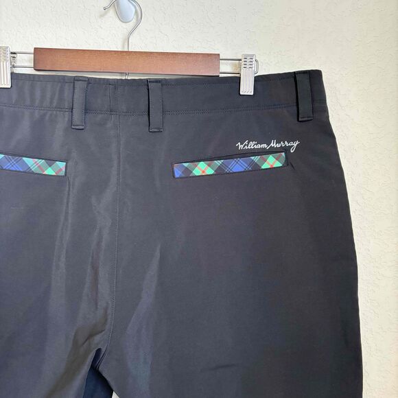 William Murray Mens Black Flat Front Plaid Shorts Size 38 Outdoor Golf - Picture 6 of 12